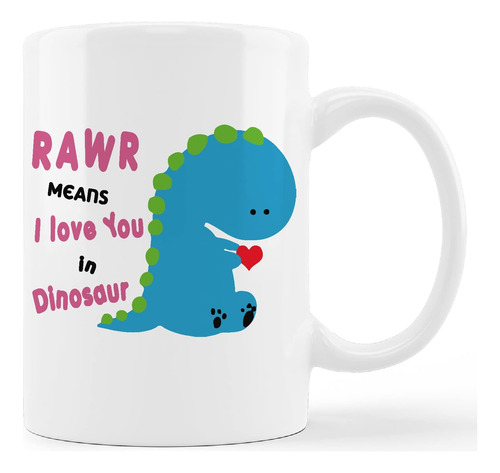 Taza Kunlisa Con Forma De Dinosaurio Azul, Rawa Means I Love