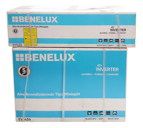 Aire Acondicionado Inverter Minisplit 1.5 Ton 220v Benelux Blanco