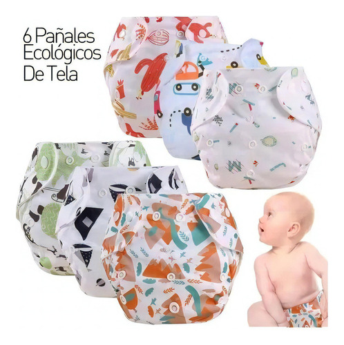 Paquete 60 Pañales Ecológicos De Tela Para Bebé Reutilizable
