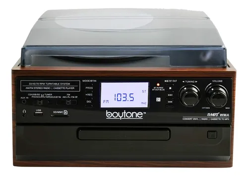 Tocadiscos Bottone Bt-22m Bluetooth Caoba