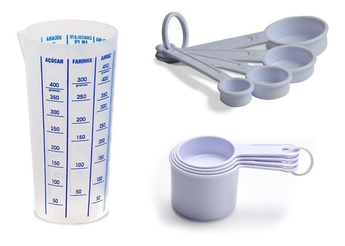 Conjunto De Dosadores Medida De Xicara / Copo / Colher Diff.