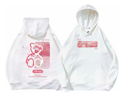 Sudadera Moderna Con Capucha Y Forro Polar Con Estampado De Osos