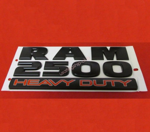 Imagen 2 de 5 de 2 X Oem Mate Negro Dodge Ram 2500 Heavy Duty Emblema Insigni