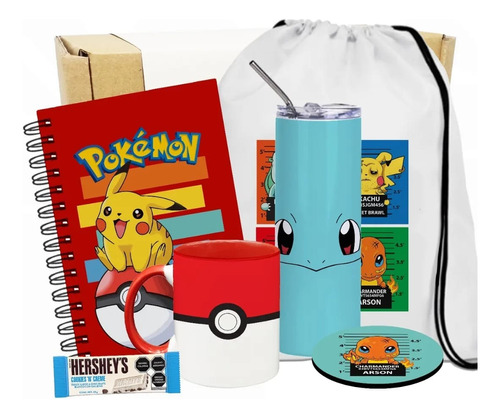 Mug  /caja De Regalo Pokemon Artesanal/pikachu/bulba/ash