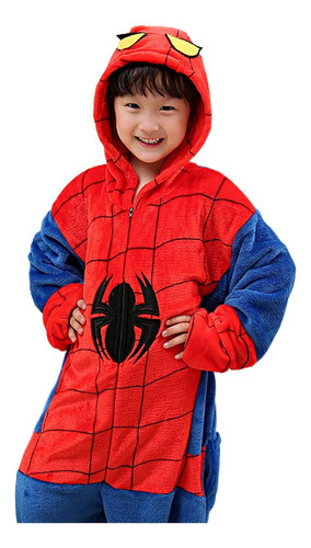 Pijama De Una Pieza De Franela Spiderman Para Adultos Y Niño