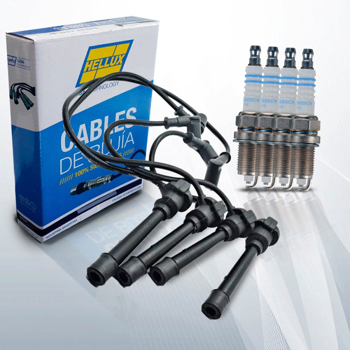 Kit Cables Y Bujias Fiat Palio Siena 1.3 16v Hellux + Bosch