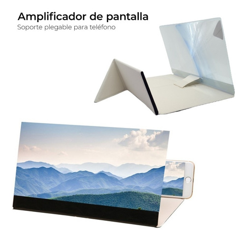 Imagen 3 de 9 de Amplificador Pantalla Móvil De 12 Pulgadas Plegable Cuero Pu