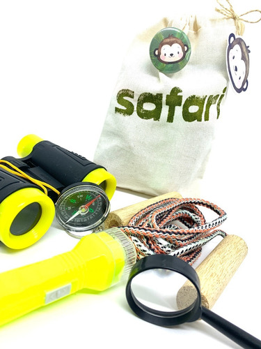Imagem 1 de 6 de Kit Safari Explorador Ecobag Binóculo Lanterna Corda