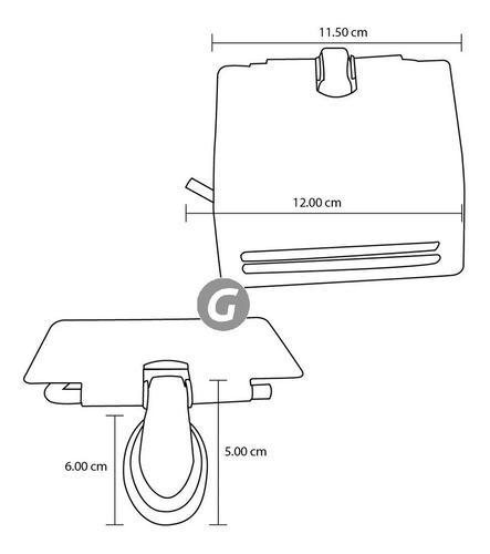 Imagen 2 de 4 de Porta Rollo Con Cubrerollo Metal Accesorio Baño