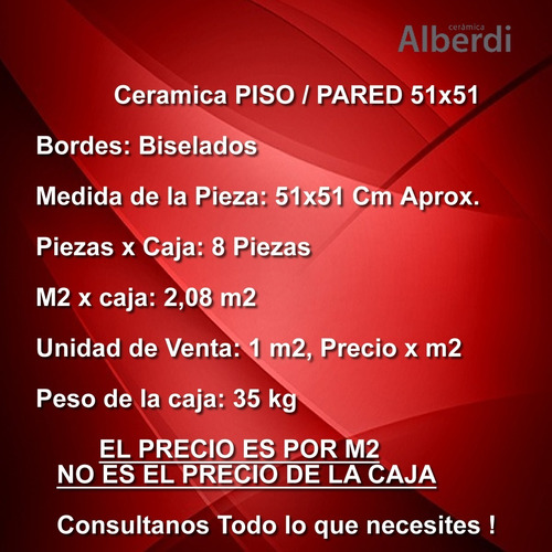 Imagen 3 de 5 de Ceramica Alberdi Simil Madera Biloba 51x51 Allpa Alberdi Xm2