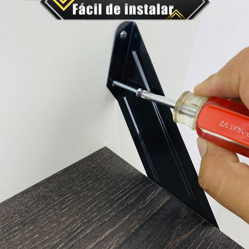 Imagen 10 de 10 de Repisa Con Ménsulas Minimalista Melamina Moderna 80x20 Cm