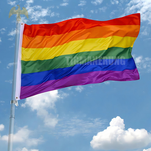 2pz Bandera Lgbt 150x90cm + Gis Arcoíris Pride Marcha Gay