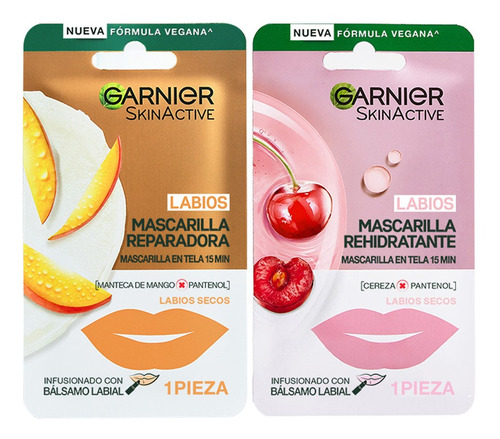 Kit 2 Packs Mascarilla Para Labios Garnier Hidrata Y Repara