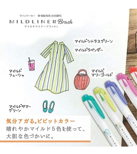 Caneta Zebra Mildliner Brush Pens Exterior Branco