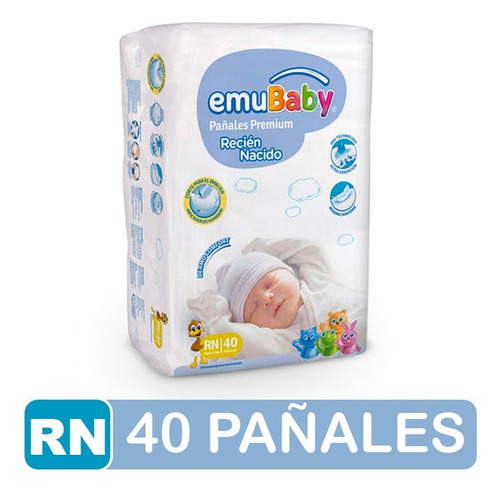 Pañal Emubaby Premium Recién Nacido Rn 40und