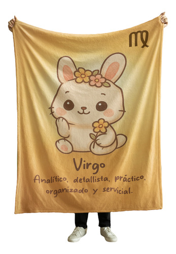 Cobija Frazada Varios Diseños Espiritualidad + Cuarzo Regalo Signo Zodiacal Virgo Animacion Frazada Ligera 110x160cm
