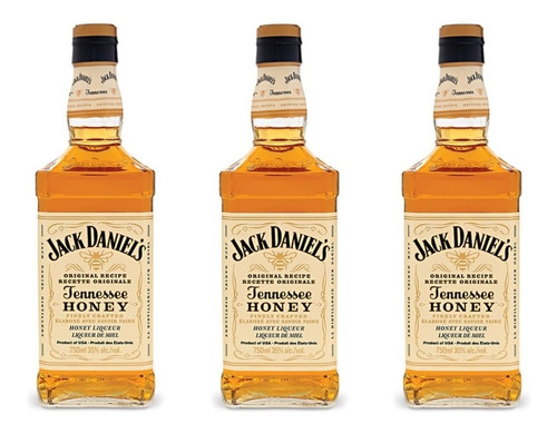 Pack 3 Unidades Whisky Jack Daniels Honey 750ml Original