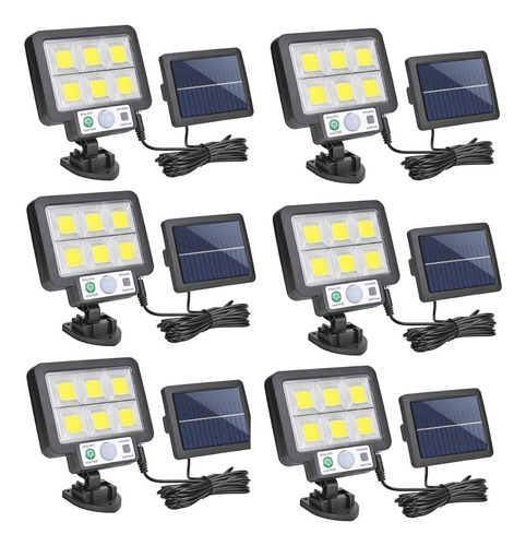 Six Pack Lampara  Solar 120 Leds Con Sensor Movimiento