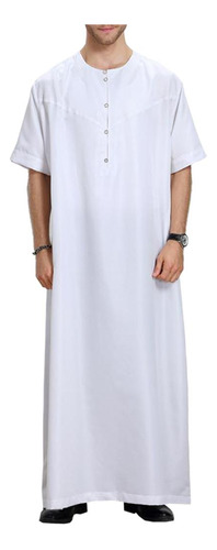 Hombres Musulmanes Abaya Casual Festive Kaftan Robe Coat De