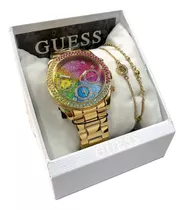 Reloj Para Mujer Guess Color Blanco Heiress Color Del Bisel Dorado Color  Del Fondo Dorado