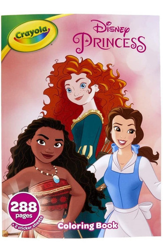 Imagen 1 de 7 de Crayola Disney Princess Coloring Book With Stickers, Gift...