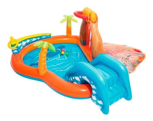 Pileta Tobogan Lanza Agua Pelotero Inflable Bestway Rex