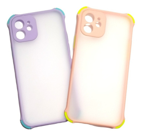 Carcasa Para iPhone 12 Borde Color Antigolpe Proteccion Cama