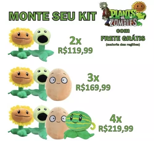 Kit Plantas do Jogo Plants vs Zombies ( 4 personagens)