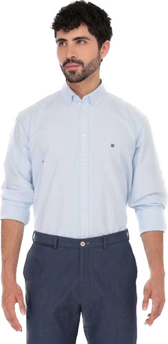 Camisa Givenchy Original Fit Casual Azul Claro Hombre 