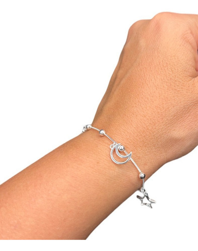 Pulsera Luna Y Estrella Plata 925 