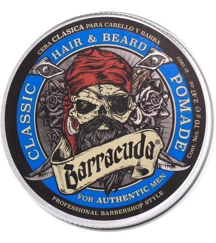 Cera Pomada Classic Cabello Barba Y Bigote Barracuda 70gr