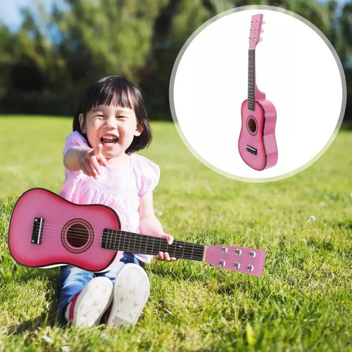 Guitarra De 23 Pulgadas, Juguete Infantil, Guitarra Rosa, 55