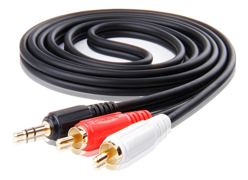 Cable Audio Auxiliar 3,5 Mm A Rca Gio 1,5 Mts Chapado En Oro