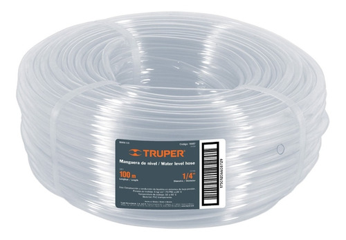 Manguera De Nivel Transparente 1/4 Rollo Truper - Aym