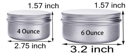 Latas De Aluminio De 6 Onzas, 180 Ml, Tapa De Rosca, Latas