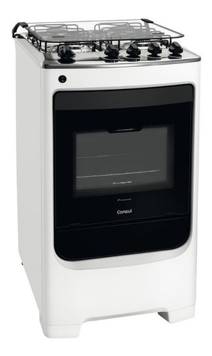 Fogão de piso Consul CFO4NAB gás engarrafado 4 queimadores branco 127V/220V porta com visor 58L
