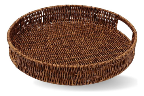 Bandeija Rattan 35cm Decora Mesa Posta Pães Cantinho Do Café