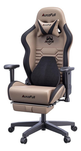 Silla Gamer Ergonómica Ajustable Cuero De Pu Marrón Material del tapizado Cuero sintético