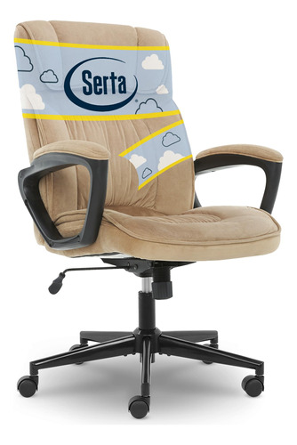 Serta Silla De Oficina Ejecutiva Almohadas De Cuerpo En Cap.