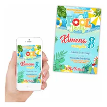 Comprar Invitación Digital Cumpleaños Pool Party Albercada | Mod 1