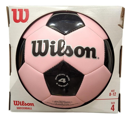 Balón Fútbol Soccer #4 Wilson Rosa/negro