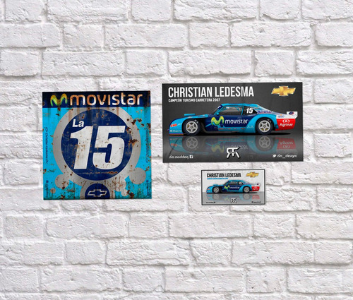 Combo Cartel + Poster + Calco Christian Ledesma Tc Chevrolet