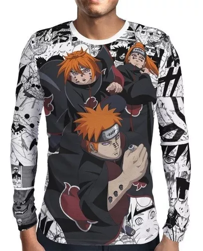 Camiseta Manga Longa Akatsuki Naruto - Piticas