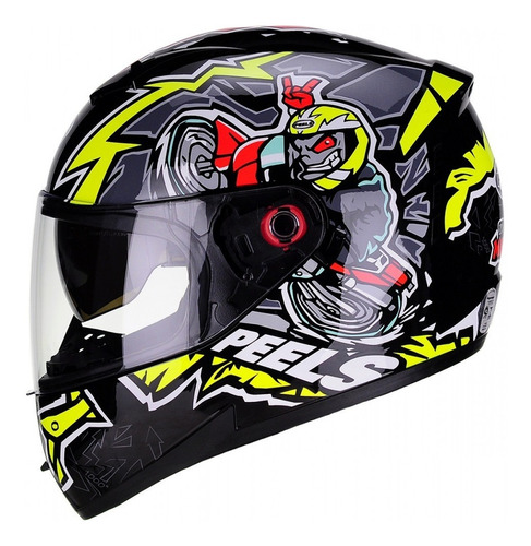Imagem 1 de 4 de Capacete Moto Original Peels Icon Mil Grau Preto Brilhante