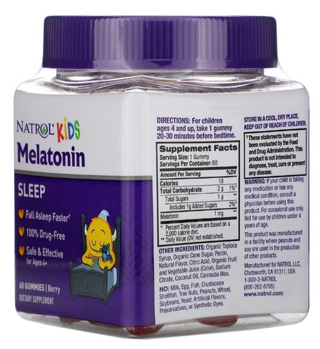 Imagen 3 de 3 de Melatonina Kids Niños | Duerme Rápido Y Profundo | 60 Gomas, Ayuda A Que Su Hijo Se Duerma Rápidamente Y Permanezca Dormido Por Más Tiempo Con Melatonina, La Cual Se Produce De Forma Natural