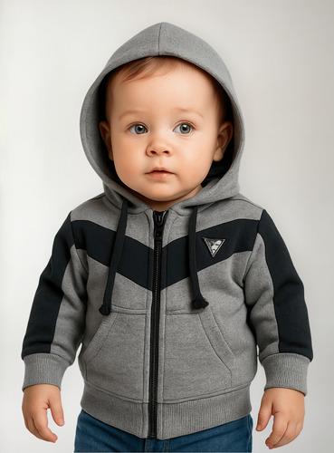 Campera Buzo Frisa De Bebé Con Capucha
