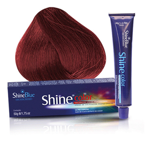 Coloração 66.66 Louro Escuro Verm Intenso Esp Shine Blue 50g