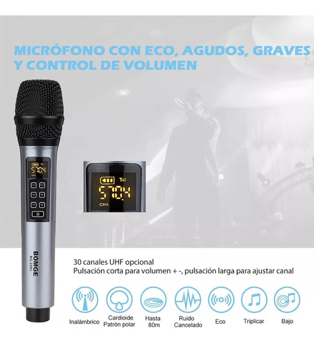 1pc Multifunción Micrófono Inalámbrico Reverberación