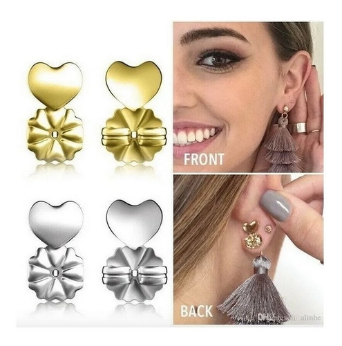 3 Pares Magic Bax Soporte Aretes Levantador Oro 18k Y Plata