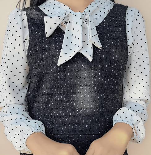 Blusa Com Gola De Laço Infanto Juvenil Moda Evangélica